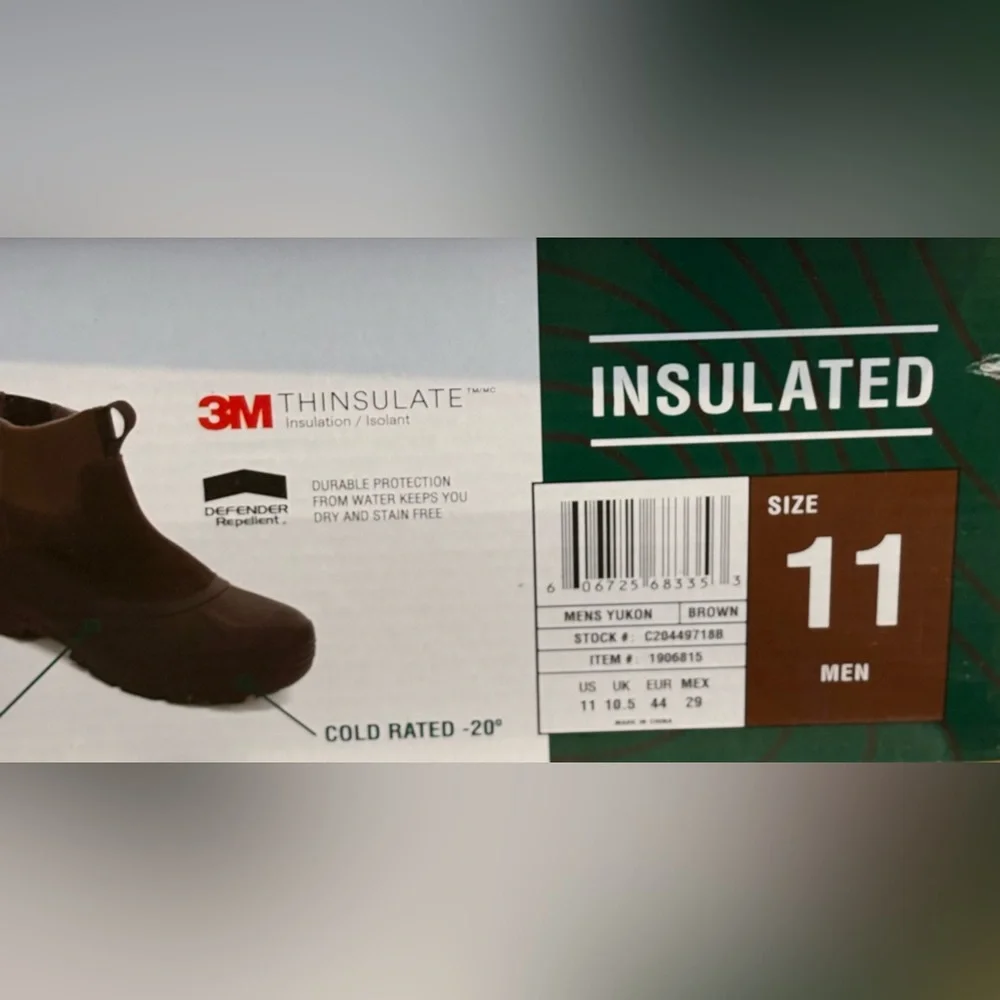Staheekum Men's Yukon 3M Thinsulate Winter Snow Boots Size 11 Brown New In Box‎